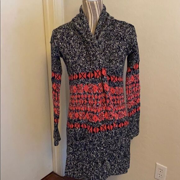 Express Multi Print Cardigan Open Style Sweater - Picture 1 of 8